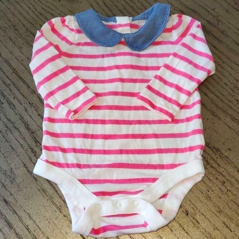 3-6 month girls collared long sleeve onsie. Gap